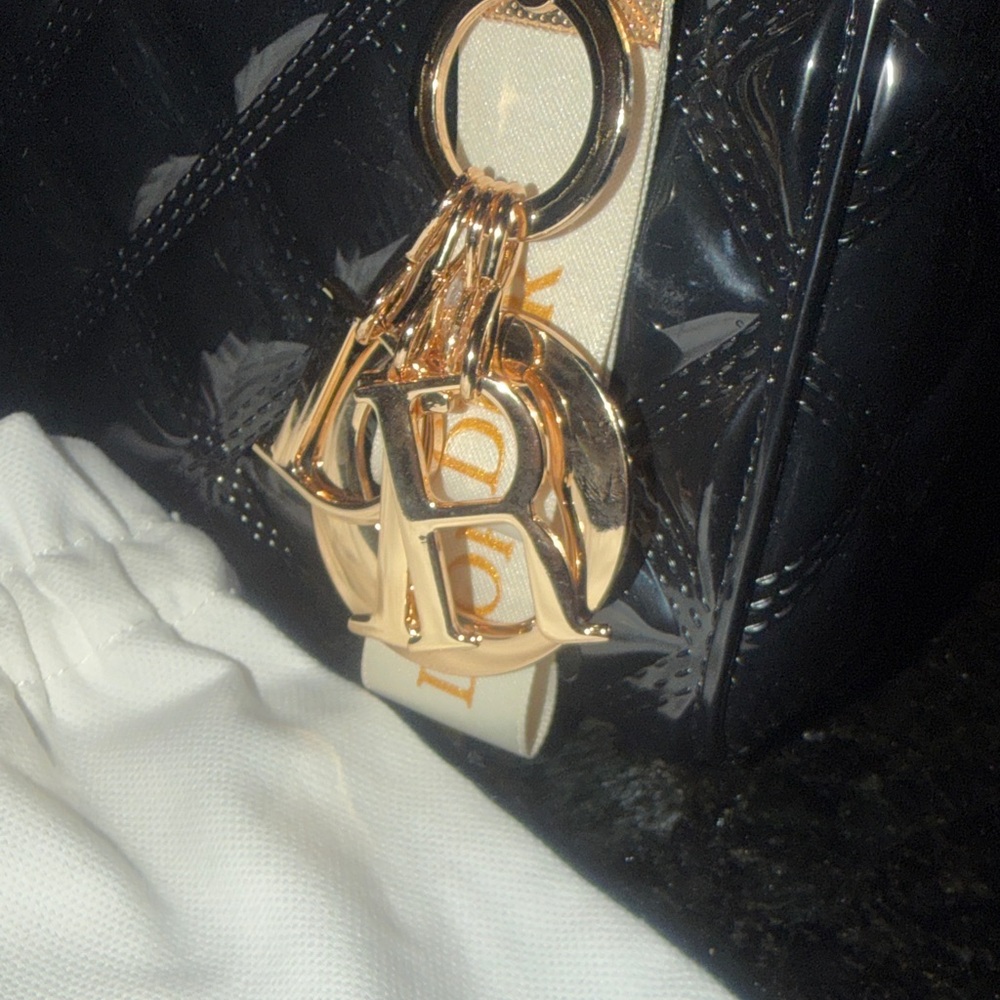 Unbranded Black Mini Bag with Gold Dior Accents - Picture 2 of 7